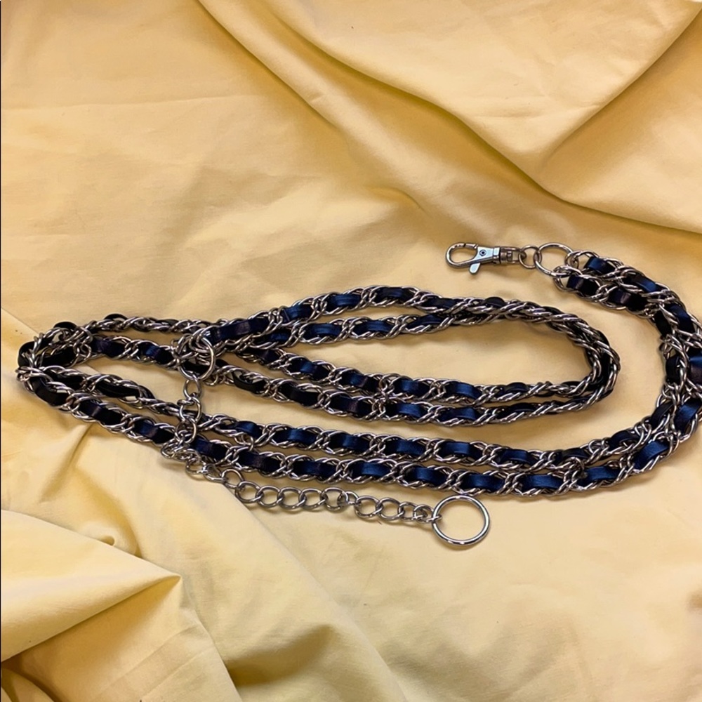 Metal & leather belt